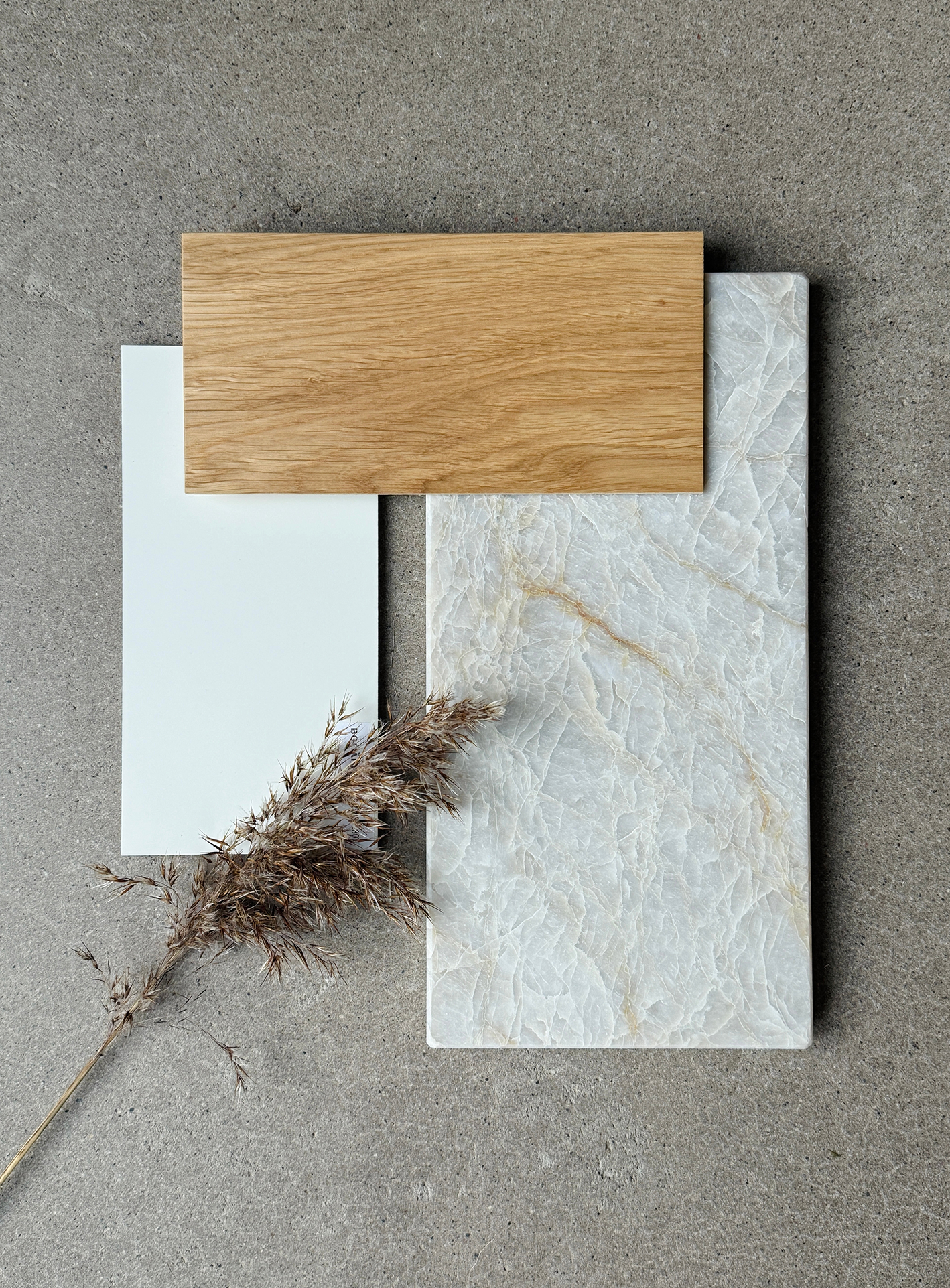 Materialprover — trä, sten och färg